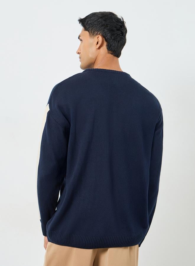 ستايلي سويتر بأكمام كتل ألوان وقصة واسعة - Image 5